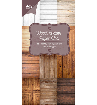 6011/0304 - Joy!Crafts - Bloc papier wood texture - Paper bloc, 15x30cm