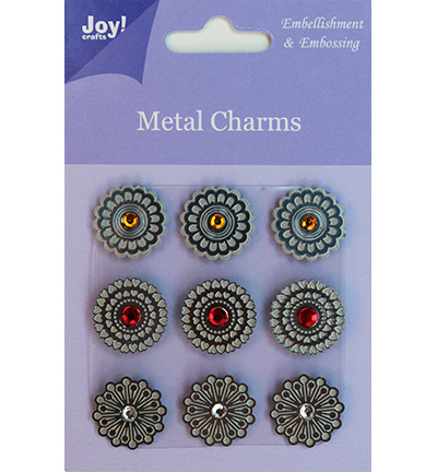 6350/0103 - Joy!Crafts - Rond met strass steentjes - Metal Charms