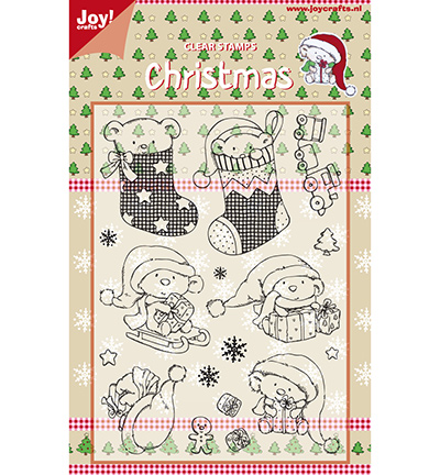 6410/0121 - Joy!Crafts - Oursons dans chaussettes - Noël, hiver