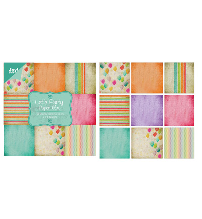 6011/0044 - Joy!Crafts - Let's Party - Paper bloc, 15x15cm
