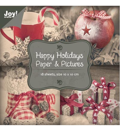 6011/0062 - Joy!Crafts - Happy Holidays - Paper bloc, 10x10cm