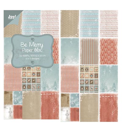 6011/0318 - Joy!Crafts - Be Merry - Paper bloc, 15x30cm