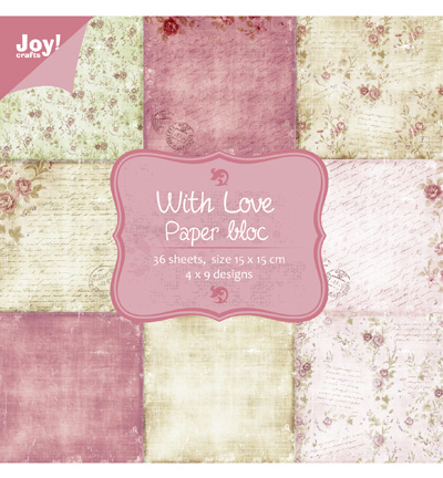 6011/0037 - Joy!Crafts - With Love Paper bloc - Paper bloc, 15x15cm