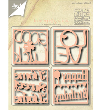 6002/0523 - Joy!Crafts - Textes carrés: love, good luck - 