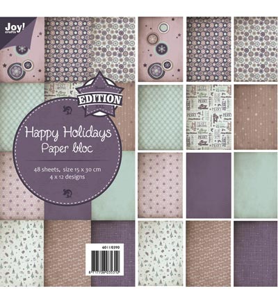 6011/0390 - Joy!Crafts - Happy Holidays - Paper bloc, 15x30cm
