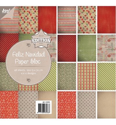 6011/0395 - Joy!Crafts - Feliz Navidad - Paper bloc, 15x30cm