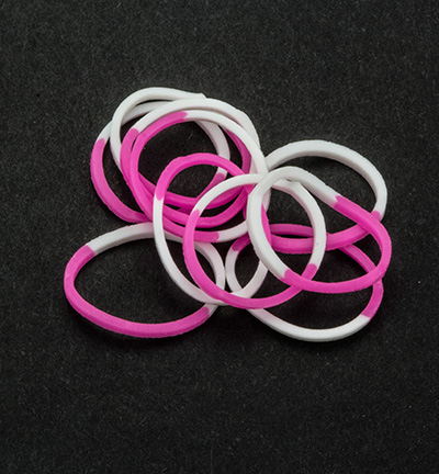 6200/0830 - Joy!Crafts - Elastiques White/Pink - Duotone