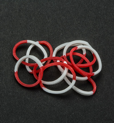 6200/0839 - Joy!Crafts - Elastiques White/Red - Duotone