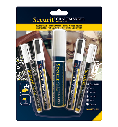 BL-SMAMIX-V5-WT - Securit - Feutres craie blancs - Feutre craie