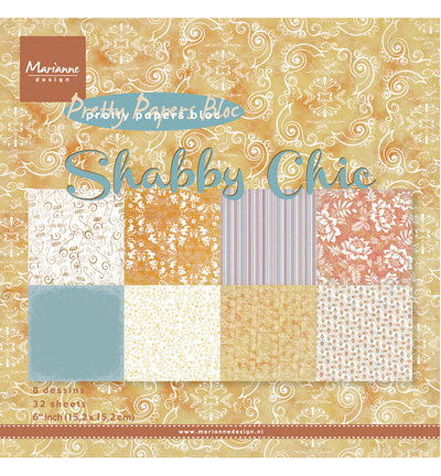 PK9121 - Marianne Design - Shabby chic - Pretty Papers Blocks - 15.2 x 15.2cm