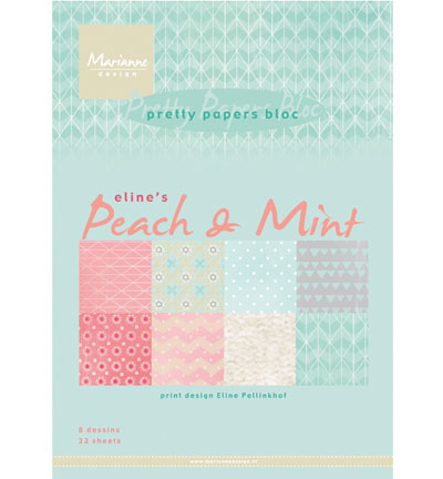 PB7047 - Marianne Design - Eline's Peach & Mint - Pretty Papers Blocks