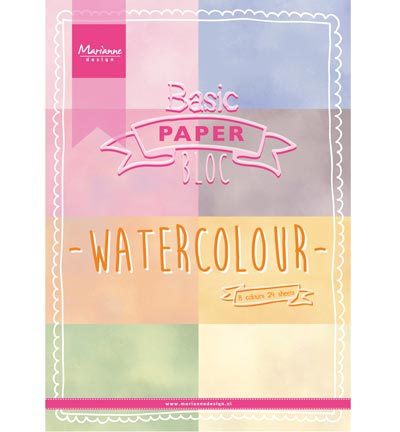 PK9127 - Marianne Design - Watercolor - Pretty Papers Blocks- A4