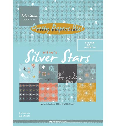 PB7048 - Marianne Design - Eline's Silver Star - Pretty Papers Blocks