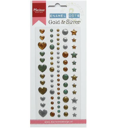 PL4510 - Marianne Design - Enamal dots - Gold & silver - Dots