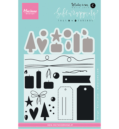 KJ1716 - Marianne Design - Giftwrapping: Tags & threads - Karin Joan