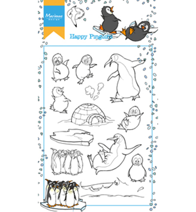 HT1628 - Marianne Design - Hetty's Happy Pinguins - Hetty Meeuwsen