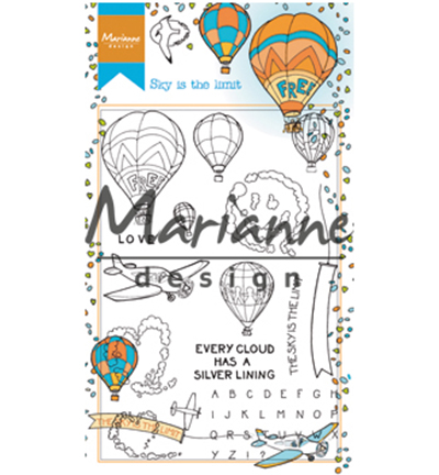 HT1634 - Marianne Design - Clear Stamps Hetty's border: Sky is the limit - Ciel, paysage, horizon