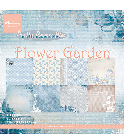 PK9112 - Marianne Design - Flower Garden - Pretty Papers Blocks - 15.2 x 15.2cm