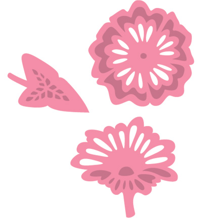 COL1304 - Marianne Design - Flowers and leaf + stempel - 