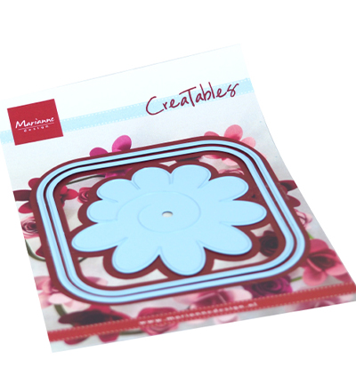 LR0673 - Marianne Design - Creatable - Square box & flower - Enveloppe, boîte