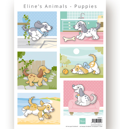 AK0079 - Marianne Design - Decoupage - Eline's Animals Puppies - Eline