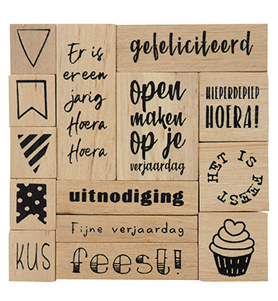 CS1076 - Marianne Design - Houtstempelset – Feest! - 