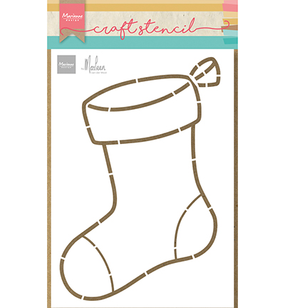 PS8103 - Marianne Design - Craft stencils, Stocking by Marleen - Noël, hiver