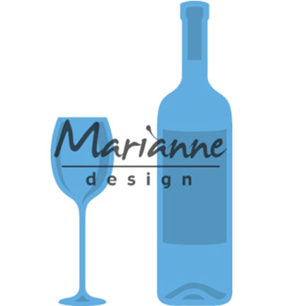 LR0481 - Marianne Design - Wine bottle & glass - Creatables