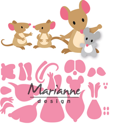 COL1437 - Marianne Design - Eline's mice family - Collectables