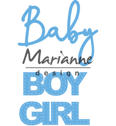 LR0576 - Marianne Design - Baby text boy & girl - Textes