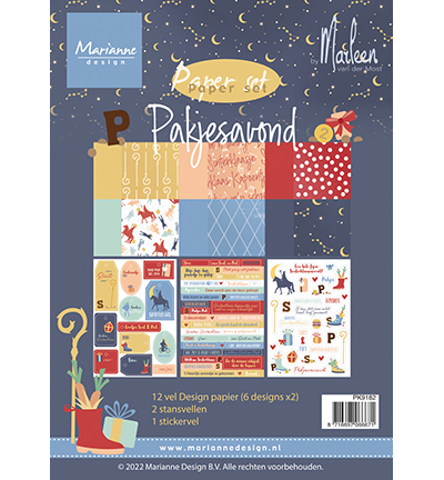 PK9182 - Marianne Design - Pakjesavond by Marleen - Ensemble de papier