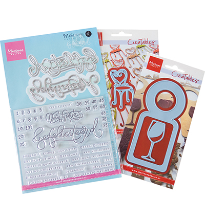 PA4178 - Marianne Design - Gefeliciteerd - Set assorti Marianne Design