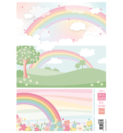 AK0093 - Marianne Design - Eline's Pastel rainbow backgrounds - Eline