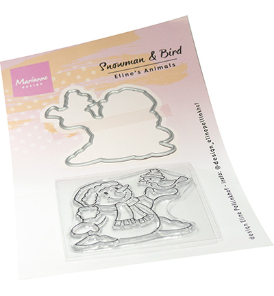 EC0204 - Marianne Design - Eline's Animals - Snowman & Bird - Noël, hiver