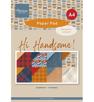 PK9208 - Marianne Design - Hi Handsome! - A4 paper pad - Pretty Papers Blocks