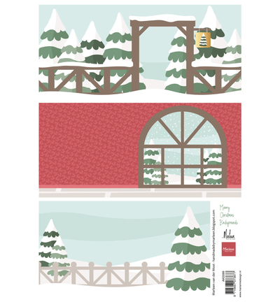 AK0099 - Marianne Design - Merry Christmas backgrounds by Marleen - Général