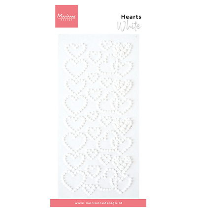 CA3219 - Marianne Design - Hearts pearls - white - 