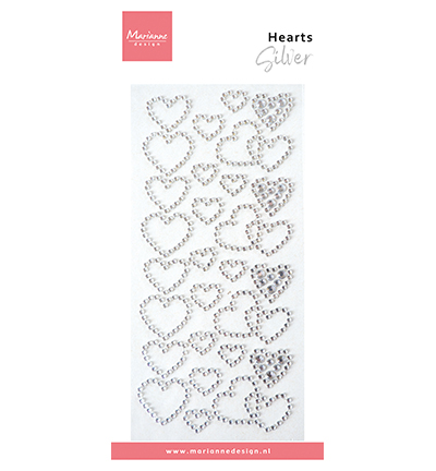 CA3221 - Marianne Design - Hearts rhinestones - silver - 