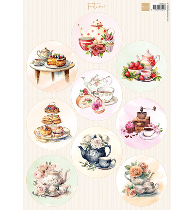 VK9648 - Marianne Design - Feuille à découper A4 – Cercles Teatime - Decoupage