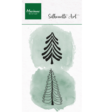 CS1201 -  - Tampon Transparent – Silhouette Art – Sapins joyeux - 