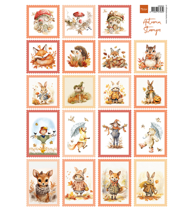 VK9652 - Marianne Design - Knipvel A4, Autumn Stamps - Feuilles a decouper