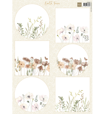 VK9660 - Marianne Design - Feuille à découper A4 – Earth Tones - Feuilles a decouper