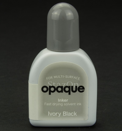 RZ-000-182 - Tsukineko - Opaque  Ivory Black - Recharges StazOn Opaque & metallic