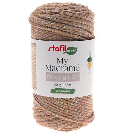108064-04 - Stafil - Macrame Cordy Glitter, Camel - Macrame