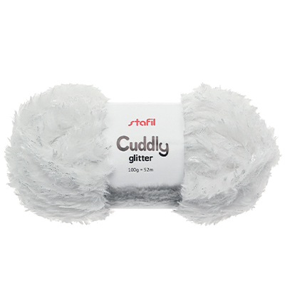 108068-01 - Stafil - Cuddly Glitter Yarn, White - Cuddly Glitter