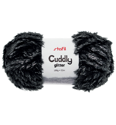 108068-02 - Stafil - Cuddly Glitter Yarn, Black - Cuddly Glitter