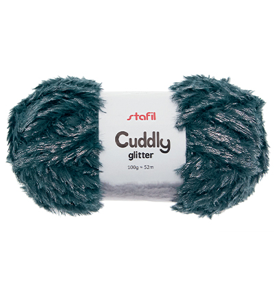 108068-12 - Stafil - Cuddly Glitter Yarn, Petrol Green - Cuddly Glitter