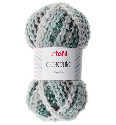 108070-01 - Stafil - Laine Cordula, Blanc/Gris/Noir - Cordula