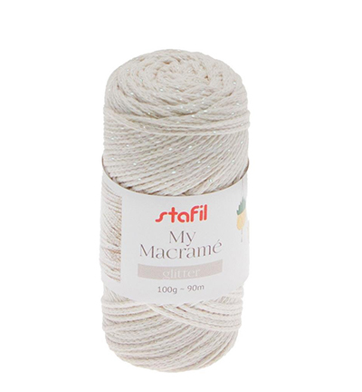 108074-02 - Stafil - Macrame Glitter, Cream - Macrame