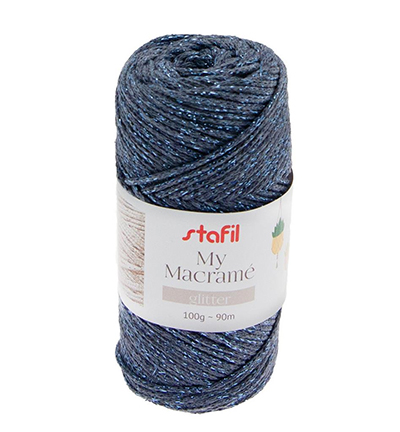 108074-10 - Stafil - Macrame Glitter, Indigo - Macrame